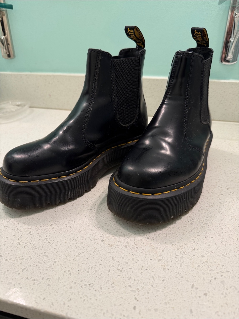 Dr. Martens Air Wair Black Platform Chelsea Boots